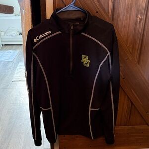 Columbia Black Quarter-Zip Pullover with Green and Gold BU Logo